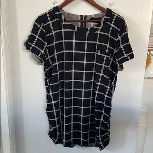 Sweet Wanderer Black and White Boxy Short Sleeve Blouse
